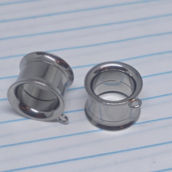 1/2 Silver Stainless Add a Charm Screw Tunnels Plugs Gauges B3677 - Picture 2 of 5